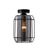 Jonera lampa sufitowa czarny 1X40 E27 klosz dymiony 31-08404