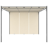 vidaXL Altana ogrodowa z zasłoną boczną, 4 x 3 x 2,25 m, kremowa