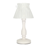 Lampka nocna Zefir biała z abażurem klasyczna E27 40W
