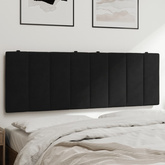 Poduszka na wezgłowie, Hanko, czarna, 140 cm, aksamitna