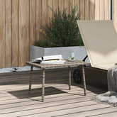 Stolik kawowy ogrodowy prostokątny szary 60x40x37 cm polirattan