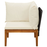 Sofa narożna do ogrodu z poduszkami naturalny
