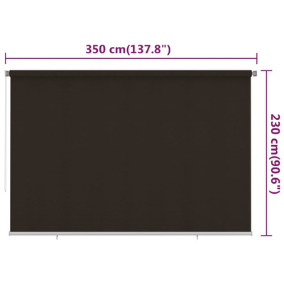 Roleta zewnętrzna, 355(szer.)x230(wys.) cm, brązowa, HDPE