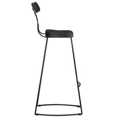 Hokery barowe 2 szt. Czarny 49x43x103 cm Drewno lite Mango