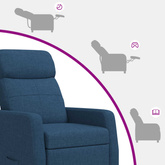 Fotel recliner niebieski tkanina