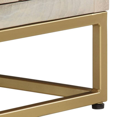 vidaXL Szafka pod TV, 110x30x40 cm, bielone drewno mango