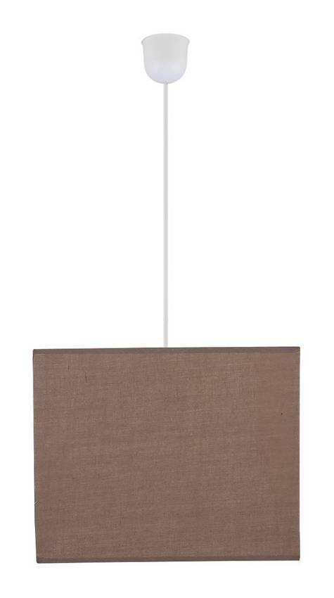 Lampa wisząca z abażurem Basic brązowa kwadratowa tkaninowa do salonu