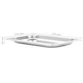 Pojemniki gastronomiczne 12 szt. GN 1/3, 20 mm, stal nierdzewna