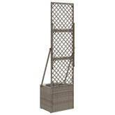Donica ogrodowa z trellem Szary 35 x 30 x 135 cm polirattan
