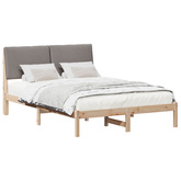 Rama łóżka Brązowy i taupe 150 x 200 cm Lite drewno sosnowe