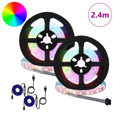 Taśma LED 2 pcs Czarny i przezroczysty 1200 mm Miedź i plastik