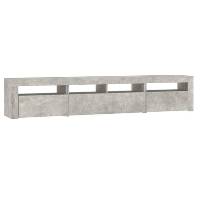 vidaXL Szafka pod TV z oświetleniem LED, szarość betonu, 210x35x40 cm