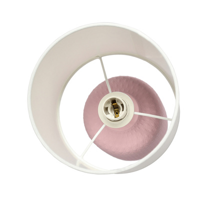 Lampka nocna Iner różowa ceramiczna z abażurem Candellux