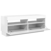Szafka TV z oświetleniem LED, biel z połyskiem, 100x35x40 cm