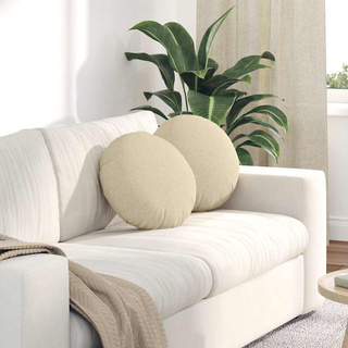 Poduszki na siedziska 2 pcs Kremowy ?40 x 13 cm tkanina