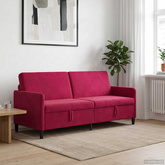 Sofa z miejscem do przechowywania Czerwone wino Poliester