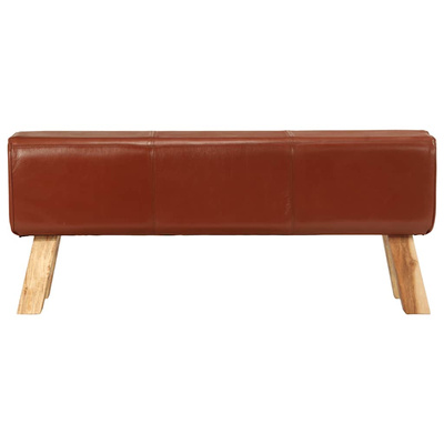 Kozioł gimnastyczny, brązowy, 110 cm, skóra i lite drewno mango