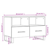 vidaXL Szafka pod TV, biała, 80x36x50 cm, materiał drewnopochodny