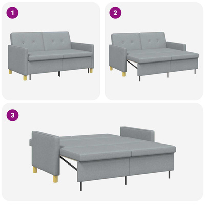 Rozkładana sofa jasnoszary 154 x 94,5 x 80,5 cm