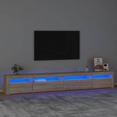 vidaXL Szafka pod TV z oświetleniem LED, dąb sonoma, 270x35x40 cm