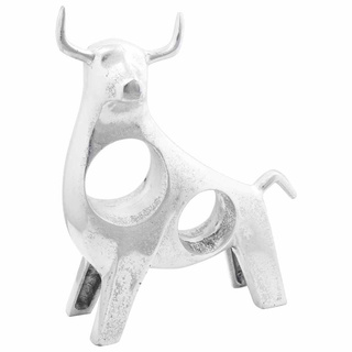 Rzeźba byka Srebrny 22 x 9,5 x 34 cm Aluminium