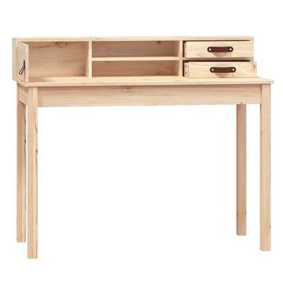 vidaXL Biurko, 110x50x93 cm, lite drewno sosnowe