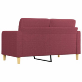 Sofa 2-osobowa, winna czerwień, 140 cm, tapicerowana tkaniną