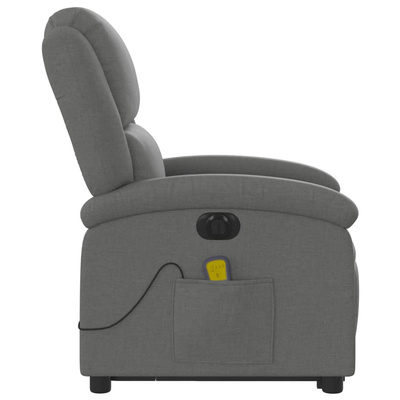 vidaXL Podnoszony fotel masujący, elektryczny, rozkładany, ciemnoszary