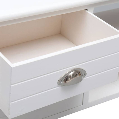 vidaXL Szafka pod TV, biała,108x30x40 cm, drewno paulownia