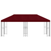 Altana z bokami 6 x 3 m bordowy Poliester i Stal 190