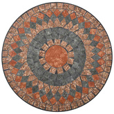 Mozaikowy stolik bistro, pomarańczowo-szary, 60 cm, ceramiczny