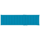 vidaXL Leżak z niebieską poduszką, lite drewno tekowe