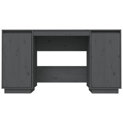 vidaXL Biurko, szare, 140x50x75 cm, lite drewno sosnowe