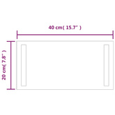 vidaXL Lustro łazienkowe z LED, 20x40 cm