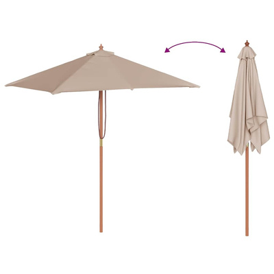 Parasol ogrodowy na drewnianym słupku, 150 x 200 cm, taupe
