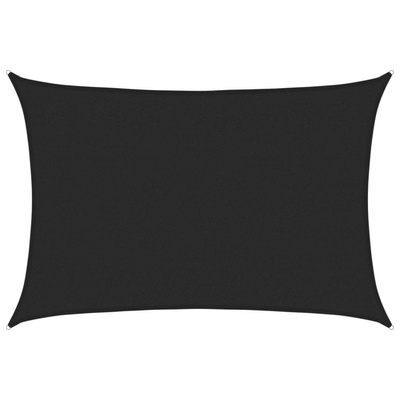 Żagiel przeciwsłoneczny, 160 g/m?, czarny, 2,5x3,5 m, HDPE