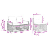 Zestaw Sof na Ogród 4 szt. Czarny polirattan