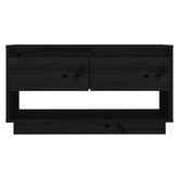 vidaXL Szafka pod TV, czarna, 74x34x40 cm, lite drewno sosnowe