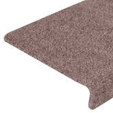 Maty na schody samoprzylepne 10 szt. 65x21x4 cm jasnobrązowe, prostokątne krawędzie