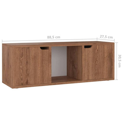 vidaXL Szafka pod TV, brązowy dąb, 88,5x27,5x30,5 cm