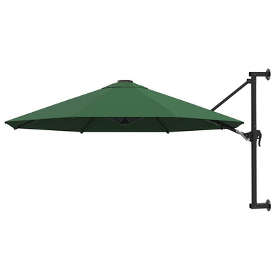 Parasol ścienny na metalowym słupku, 300 cm, zielony