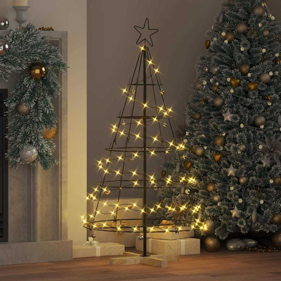 Choinka Stożkowa Świąteczna z podstawą Czarny 126 cm Stal