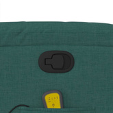 vidaXL Rozkładany fotel masujący, ciemnozielony, obity tkaniną