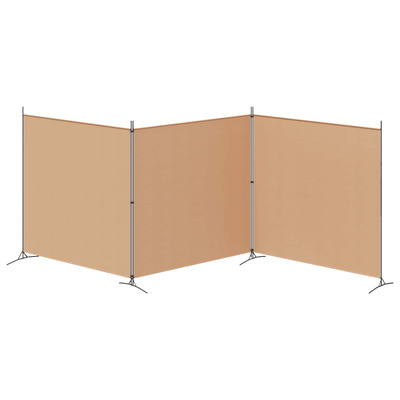 4-panelowy parawan Beżowy 525 x 180 cm tkanina