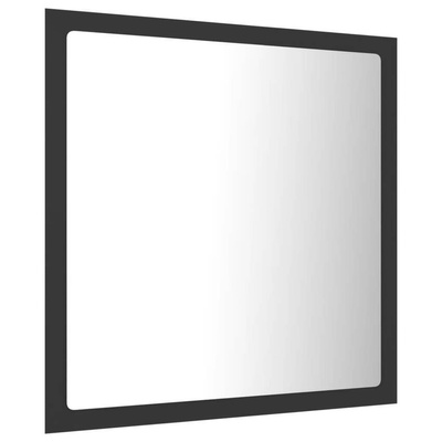 vidaXL Lustro łazienkowe LED, szare, 40x8,5x37cm, akryl