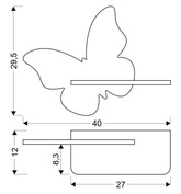 Kinkiet półeczka LED 5W 4000K IQ Kids Butterfly różowy 21-85177