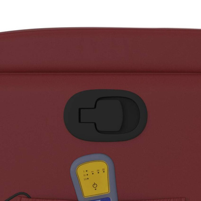 vidaXL Rozkładany fotel masujący, winna czerwień, obity sztuczną skórą