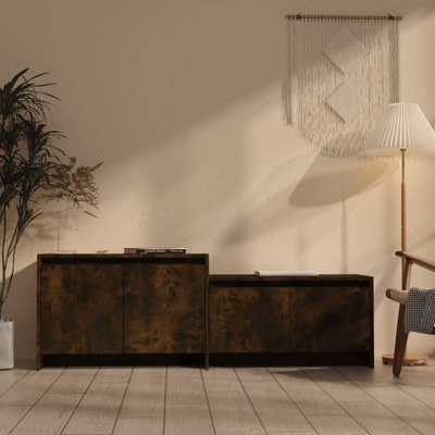 vidaXL Szafka pod TV, przydymiony dąb, 146,5x35x50 cm