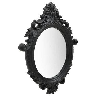 vidaXL Lustro ścienne w ozdobnej ramie, 56x76 cm, czarne