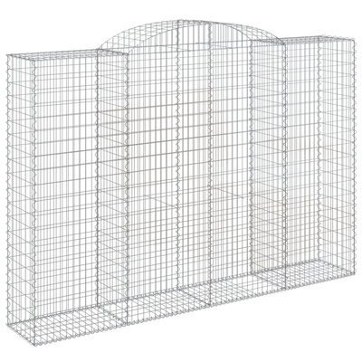 Kosze gabionowe, 5 szt, 300x50x200/220 cm, galwanizowane żelazo